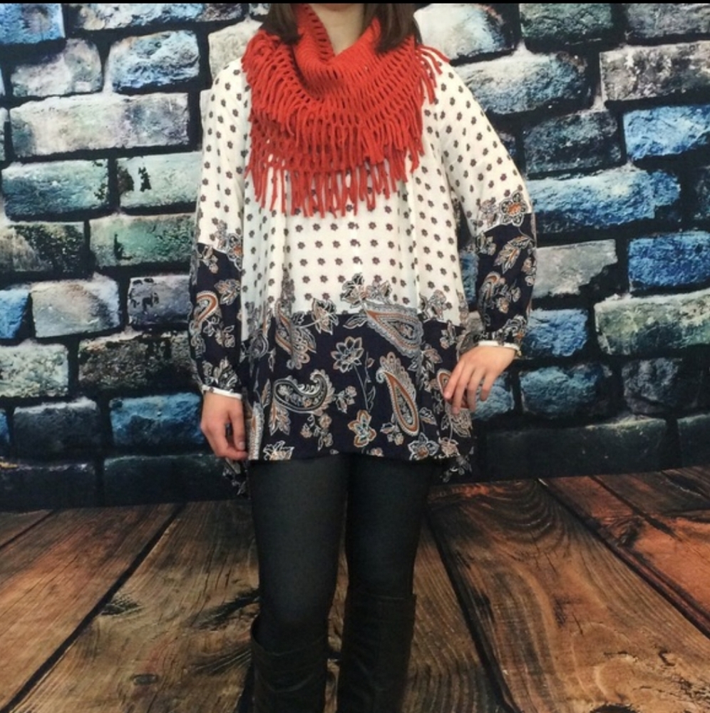 Paisley Flowers Print Tunic
